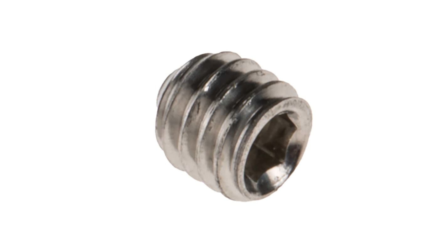 Plain Stainless Steel Hex Socket Set M4 x 4mm Grub Screw
