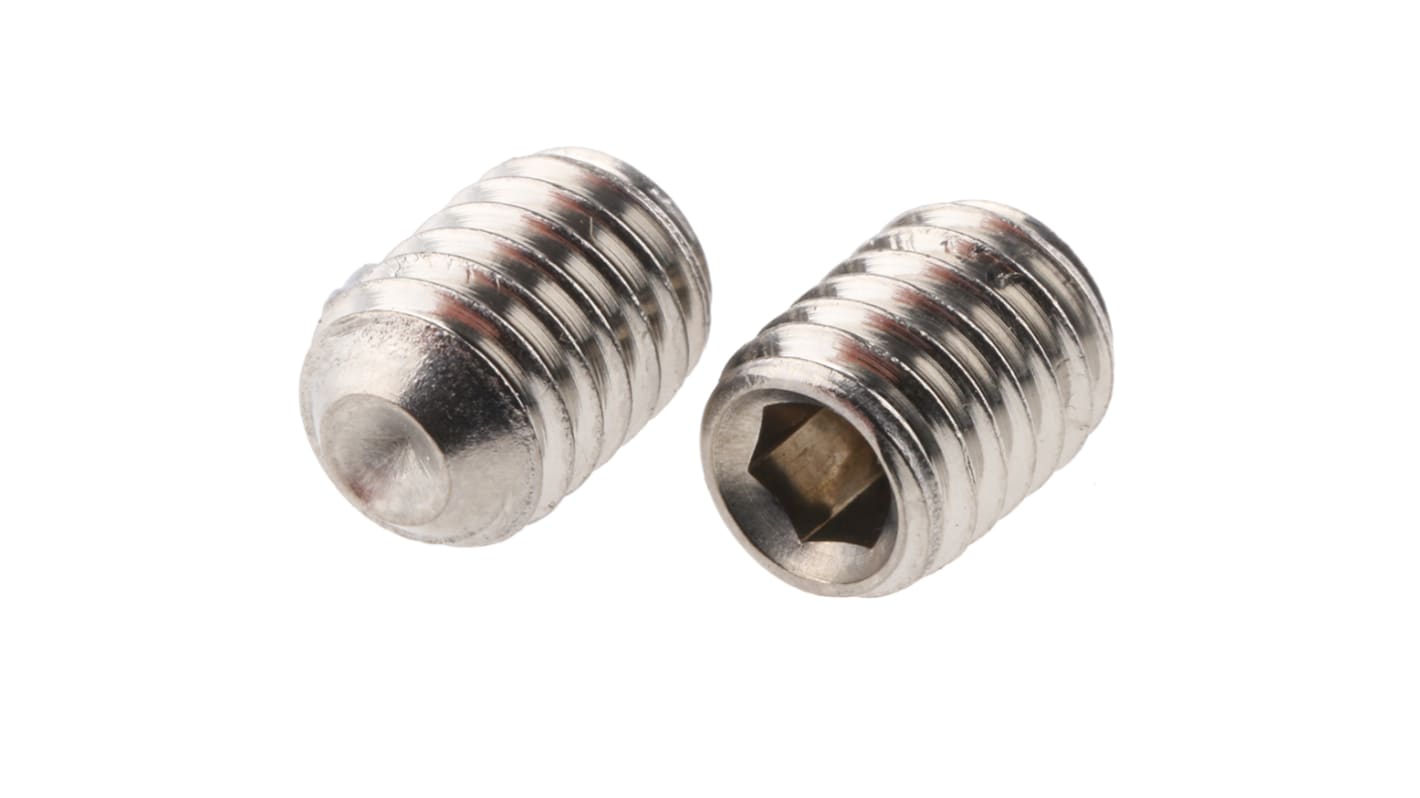 Tornillo prisionero Plano Acero Inoxidable Juego de vasos hexagonales M6 x 8mm Tornillo prisionero