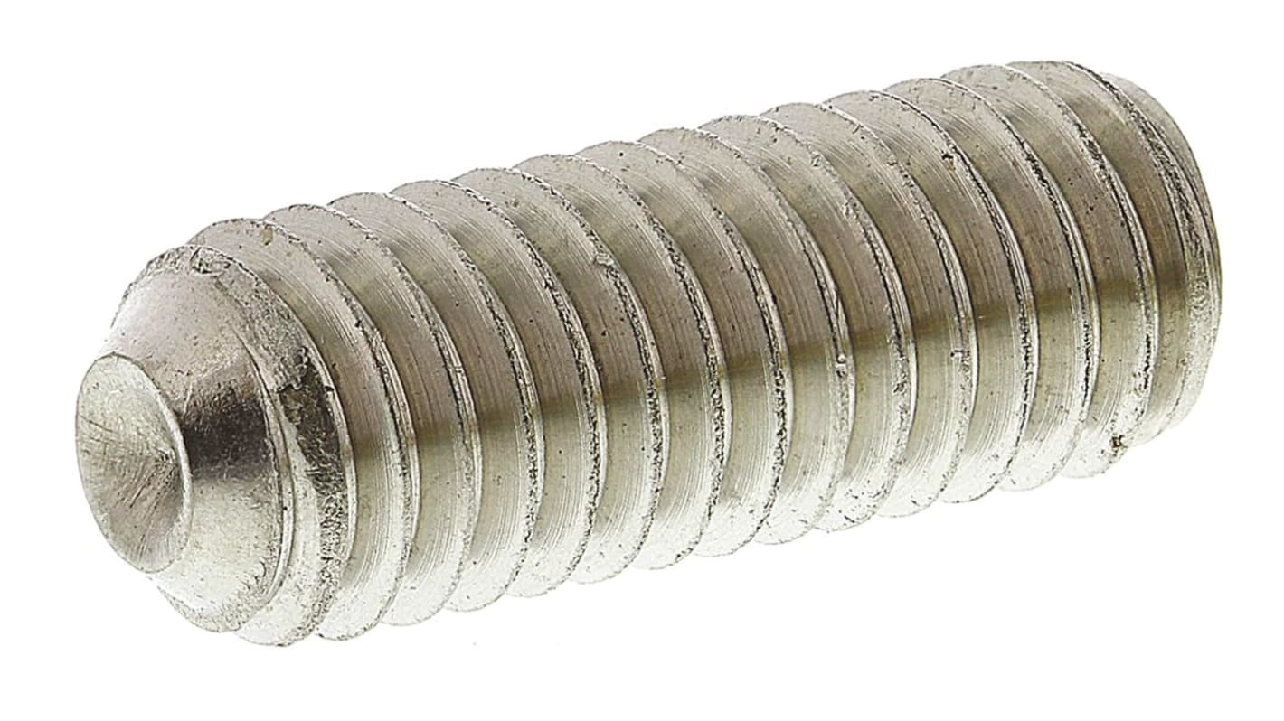 Plain Stainless Steel Hex Socket Set M6 x 16mm Grub Screw