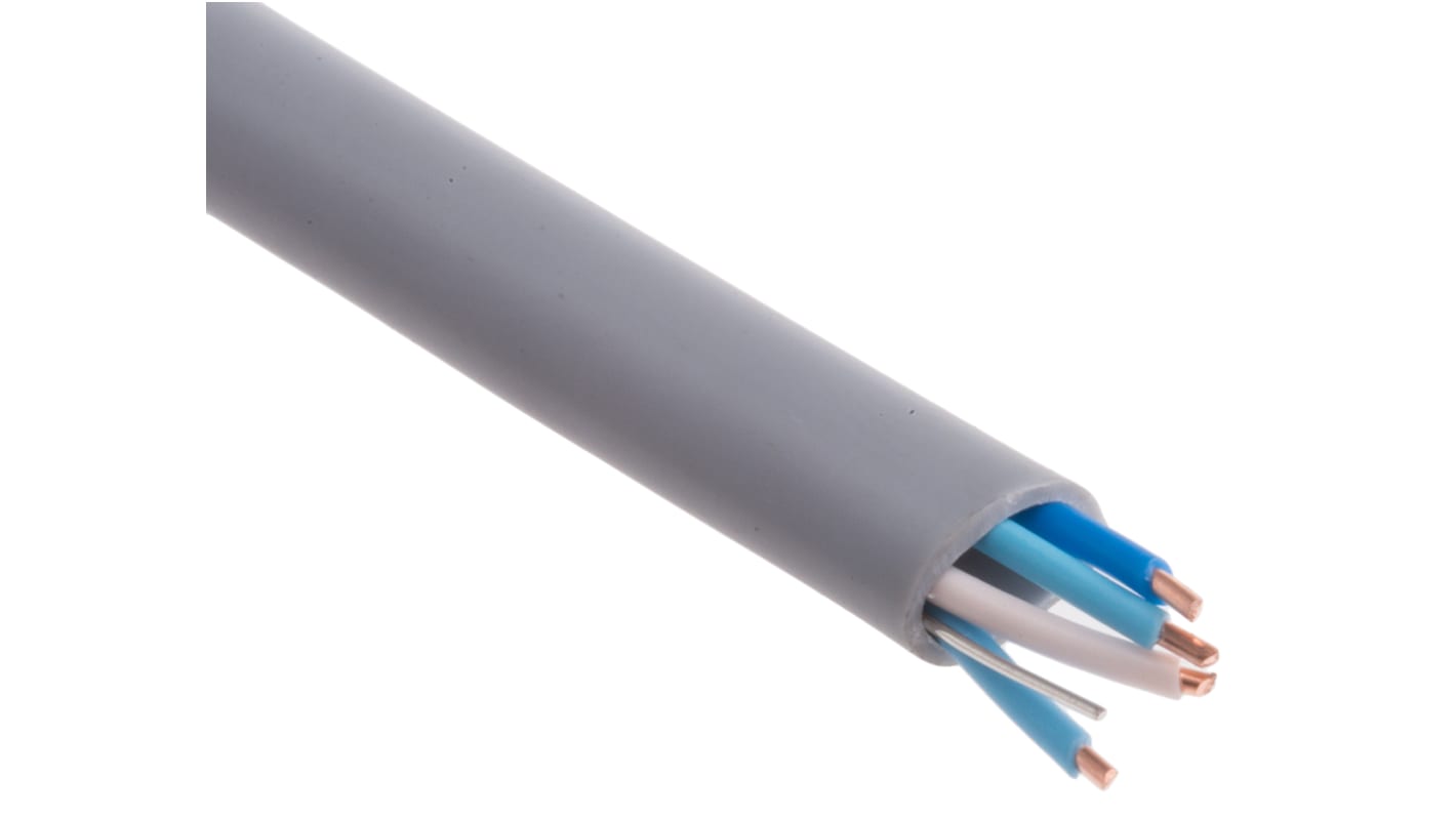 RS PRO 4 Core 20 AWG Telephone Cable, Grey Sheath, 100m