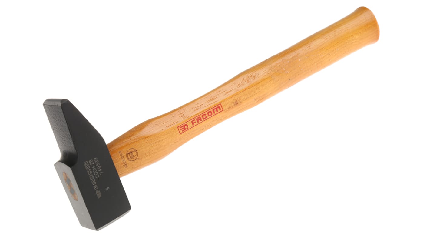 Facom Steel Engineer's Hammer with Hickory Wood Handle, 380g