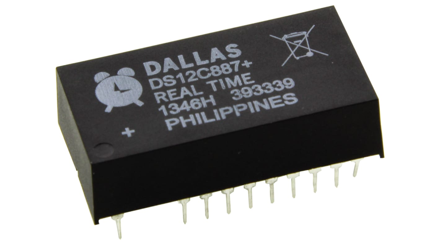 Maxim Integrated RTC芯片, 警报功能, 5.5 V, 多路复用总线, 24针, EDIP, 通孔安装