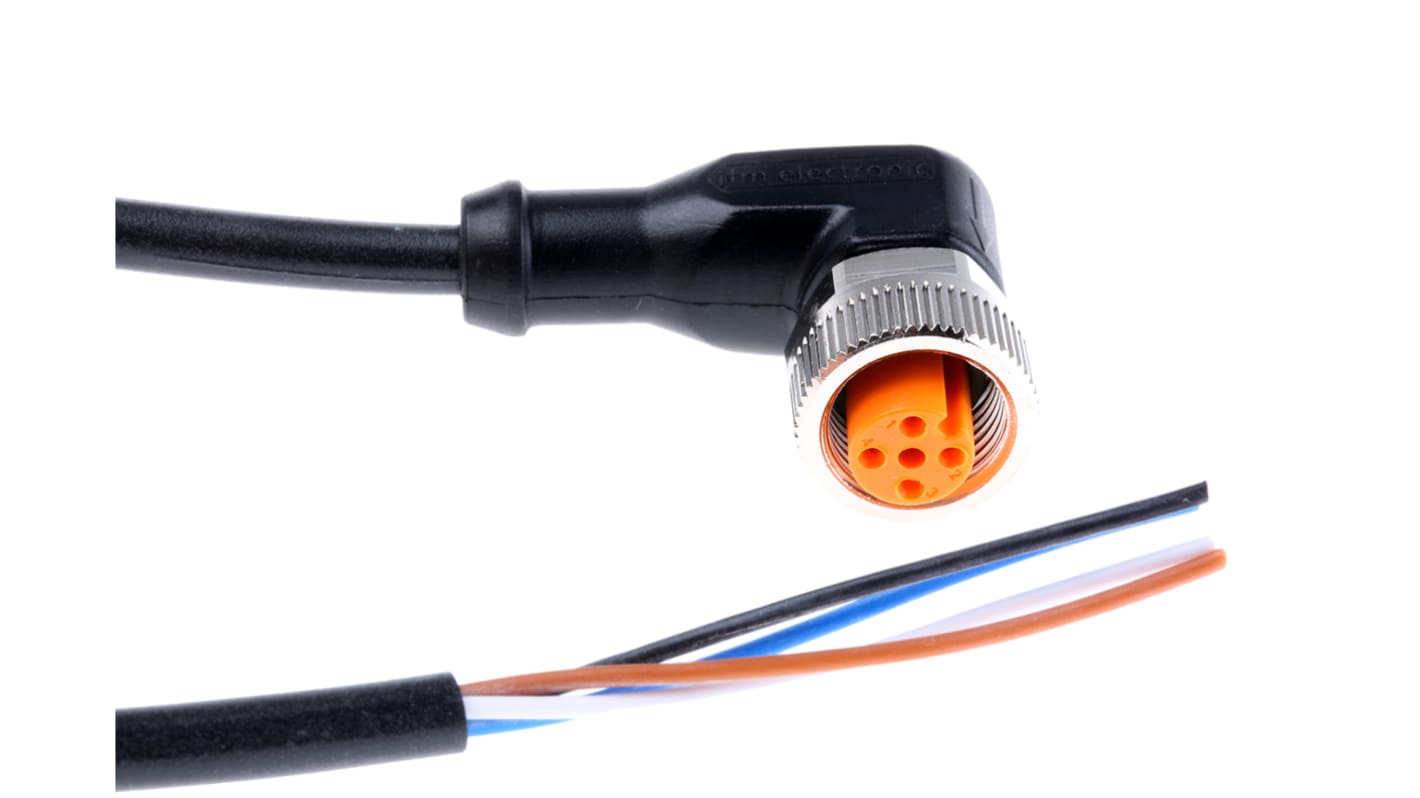 ifm electronic 4芯传感器执行器电缆, 2m长, M12母座转无终端接头, 0.34 mm²CSA, IP65, IP67, IP68, IP69K