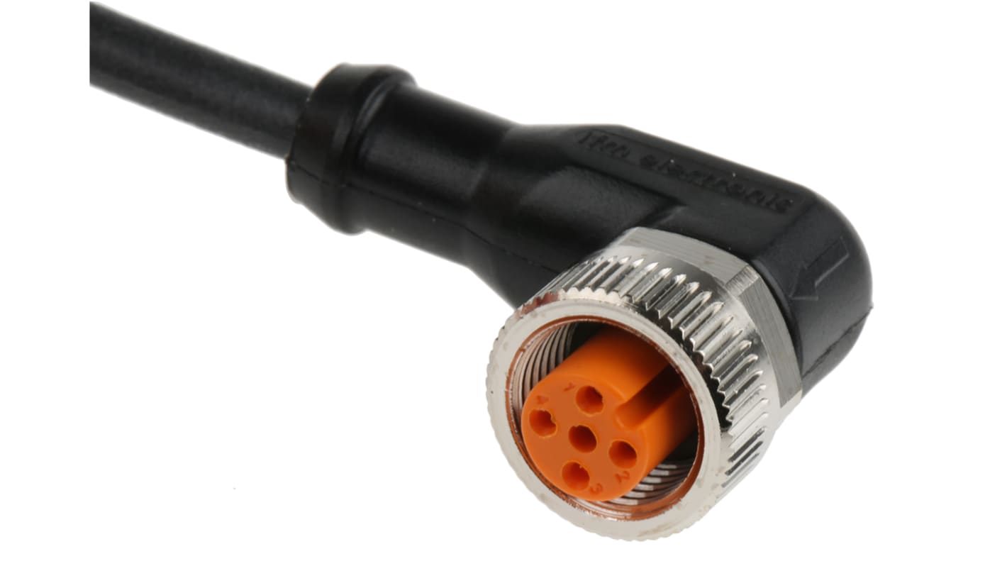 ifm electronic Female 4 way M12 to Unterminated Sensor Actuator Cable, 5m