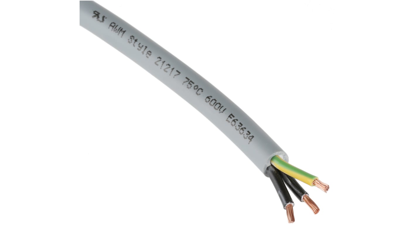 Cavo industriale multipolare non schermato a 3 cond. 1,5 mm², 15 AWG, 500 V, Ø6.7mm, L. 50m