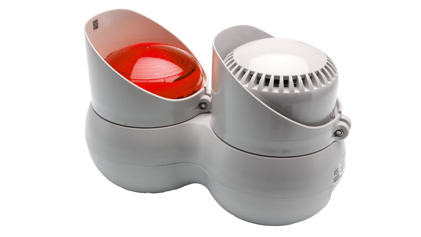 RS PRO Red Sounder Beacon, 120 → 240 V ac, IP66, Screw/Bracket Mount, 105dB at 1 Metre