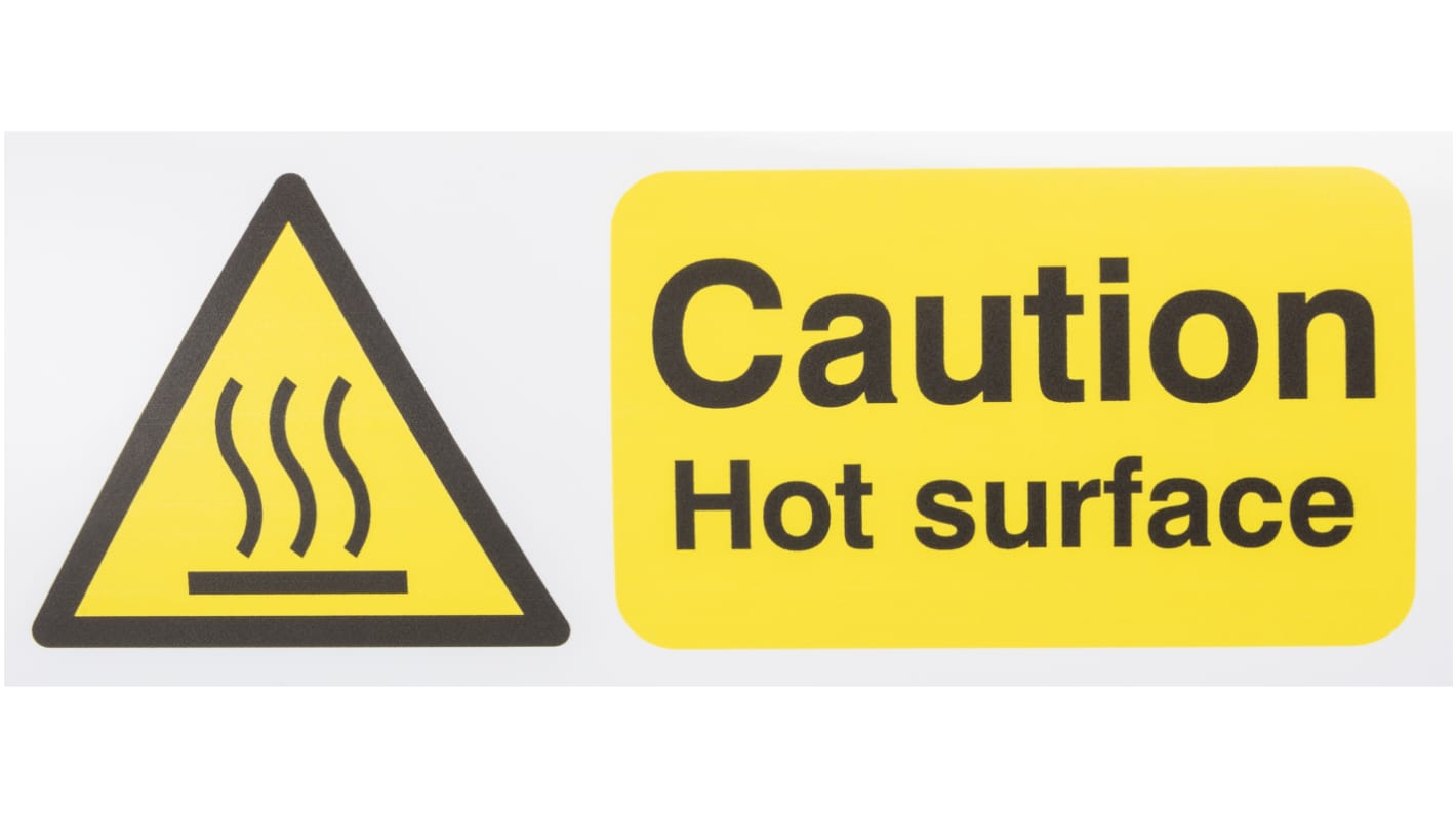 RS PRO Self-Adhesive General Hazard Hazard Warning Sign (English)