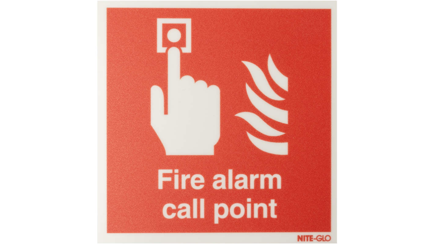 Polypropylene Fire Safety Sign, Fire Alarm Call Point With English Text Self-Adhesive