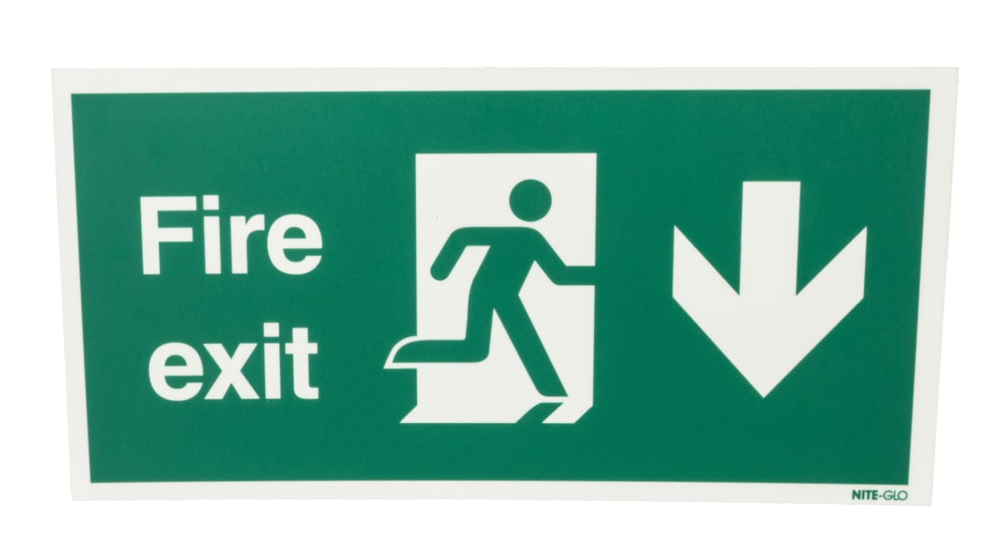 Polyester Fire Exit Down, Fire Exit, English, Exit Sign