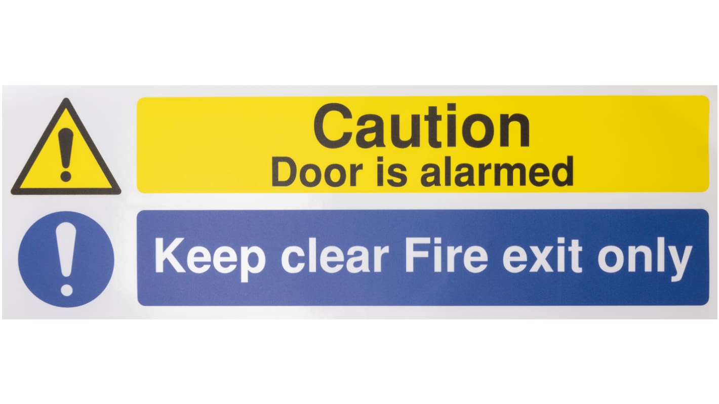 RS PRO Self-Adhesive Fire Safety Hazard Warning Sign (English)