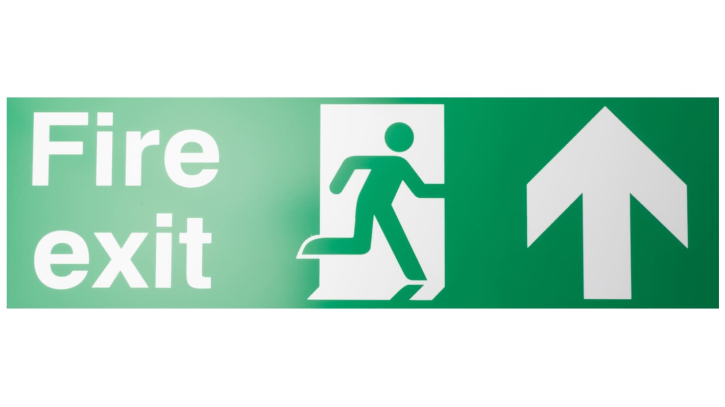Polyester Fire Exit Up, Fire Exit, English, Exit Sign