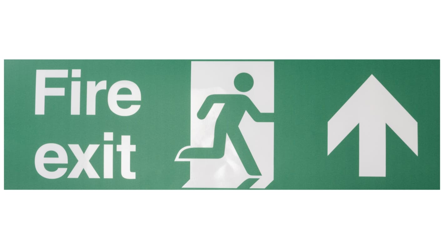 Polyester Fire Exit Up, Fire Exit, English, Exit Sign