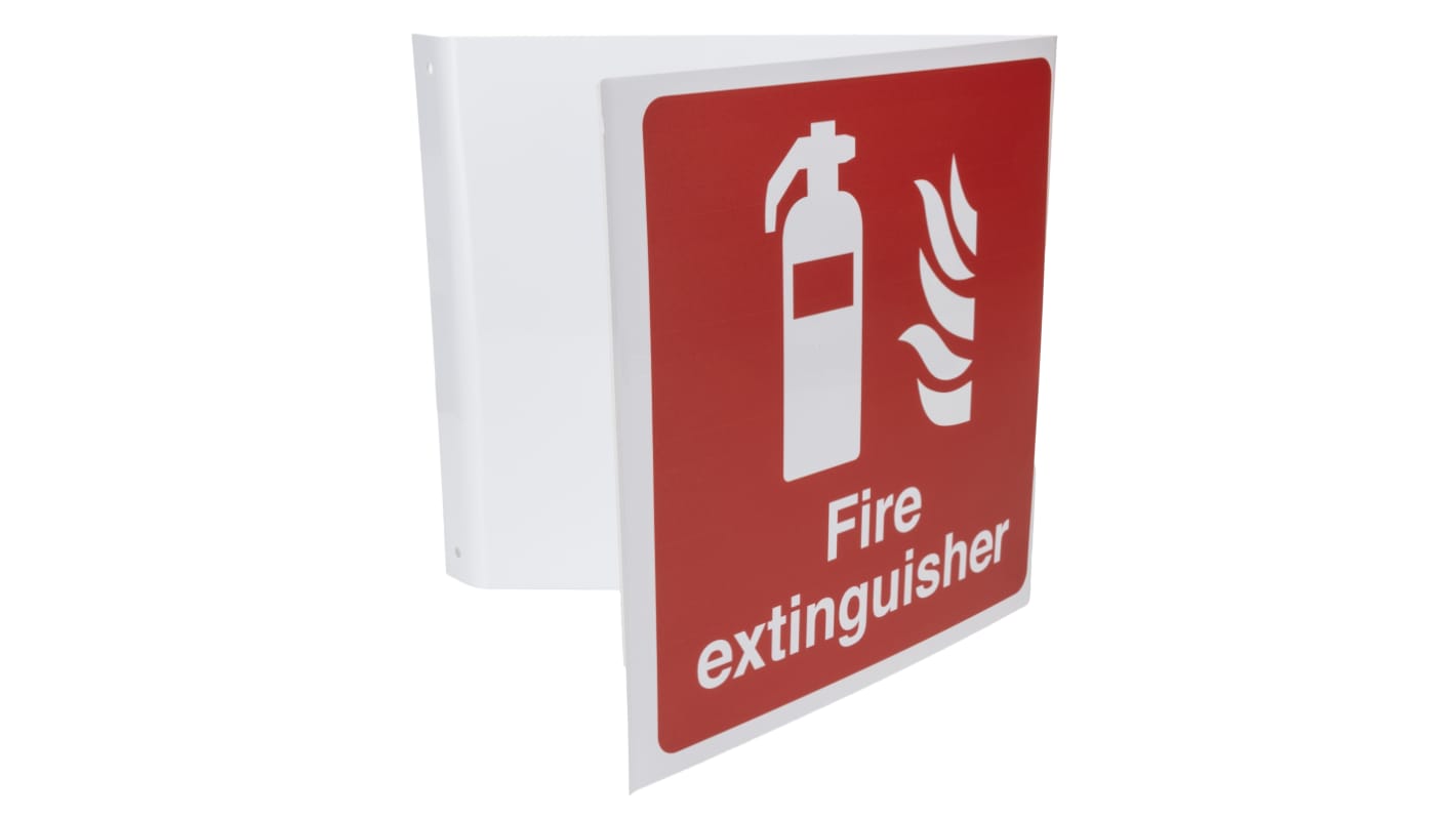 Polyester Fire Safety Sign, Fire Extinguisher With English Text Self-Adhesive