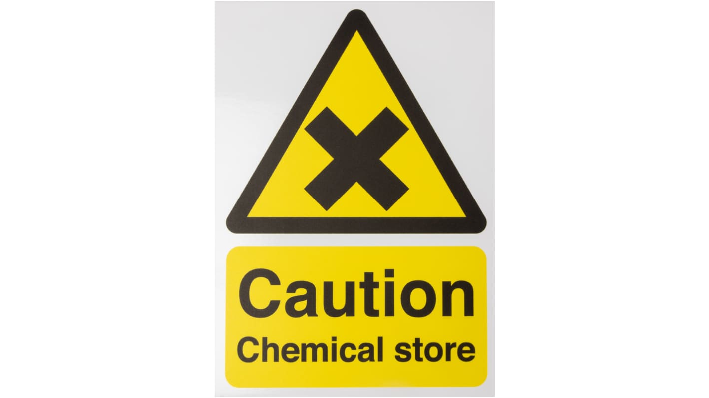 RS PRO Self-Adhesive Biological Hazard Hazard Warning Sign (English)