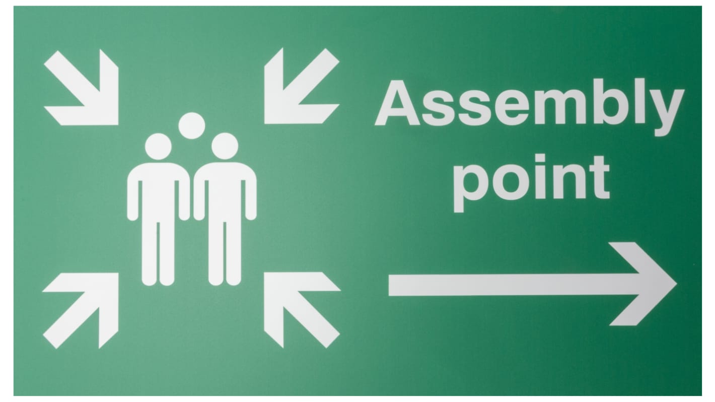 RS PRO Polyester Sign Assembly Point Sign With English Text