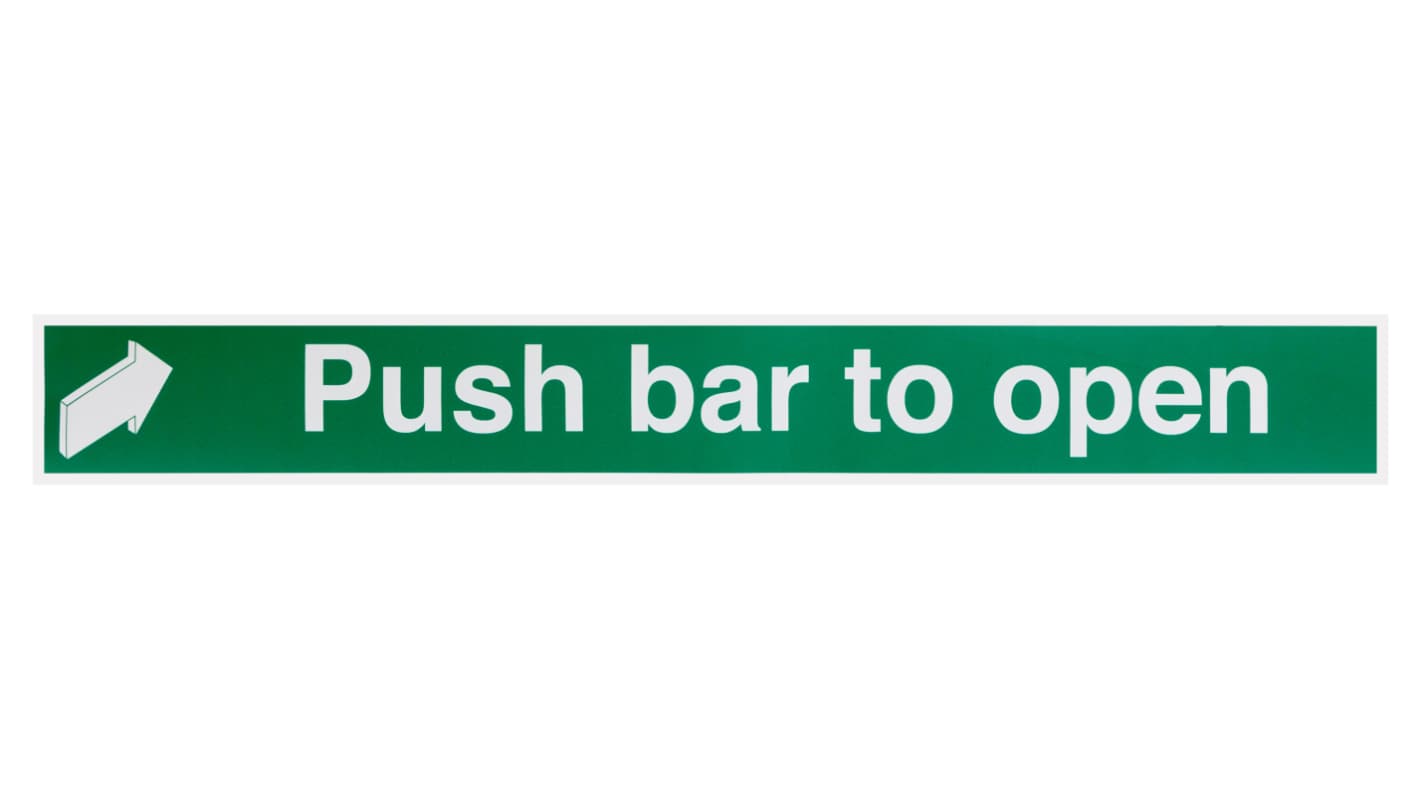 RS PRO Polyester Sign Push Sign With English Text