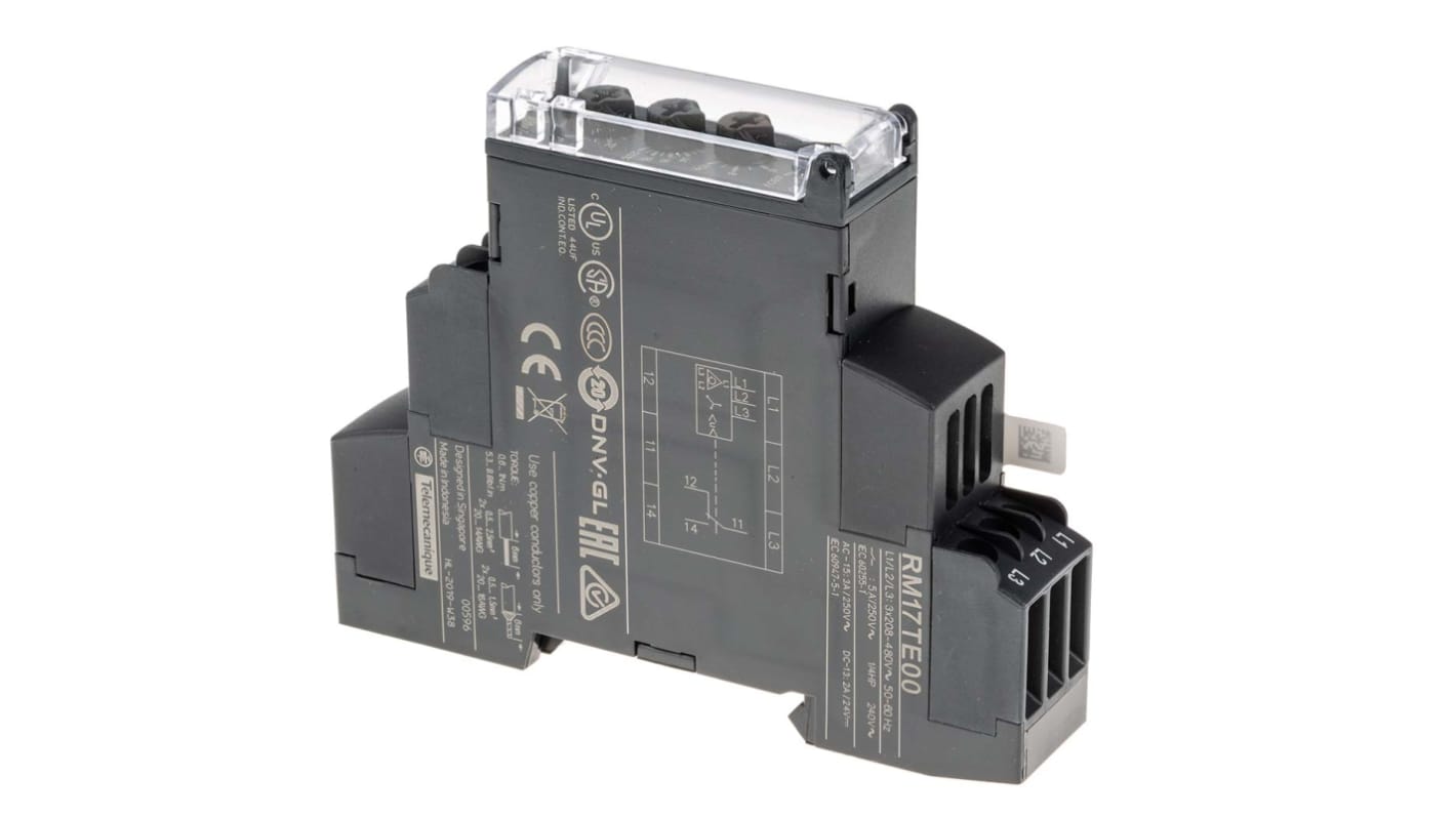 Schneider Electric Phase, Voltage Monitoring Relay, 3 Phase, SPDT, 183 → 528V ac, DIN Rail