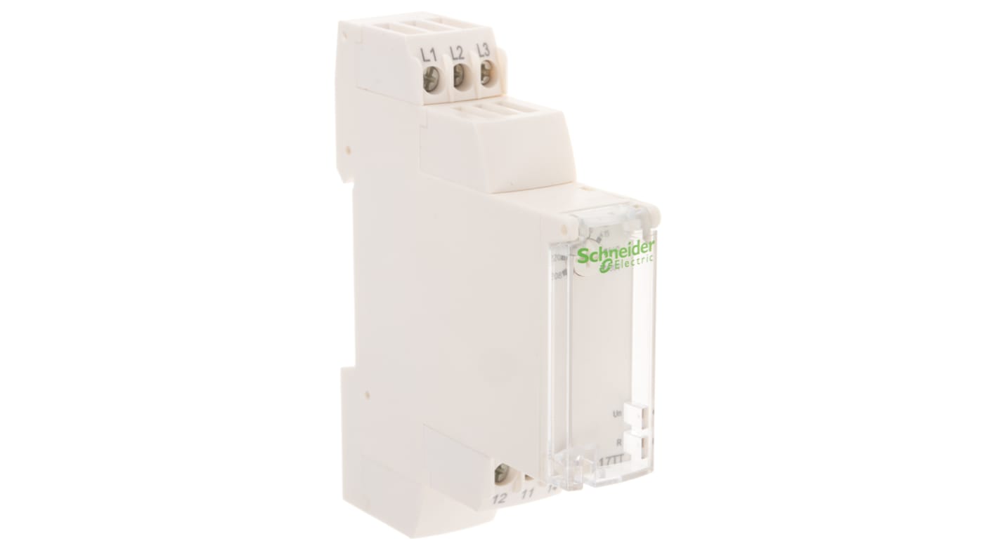 Schneider Electric Phase Monitoring Relay, 3 Phase, SPDT, 183 → 528V ac, DIN Rail