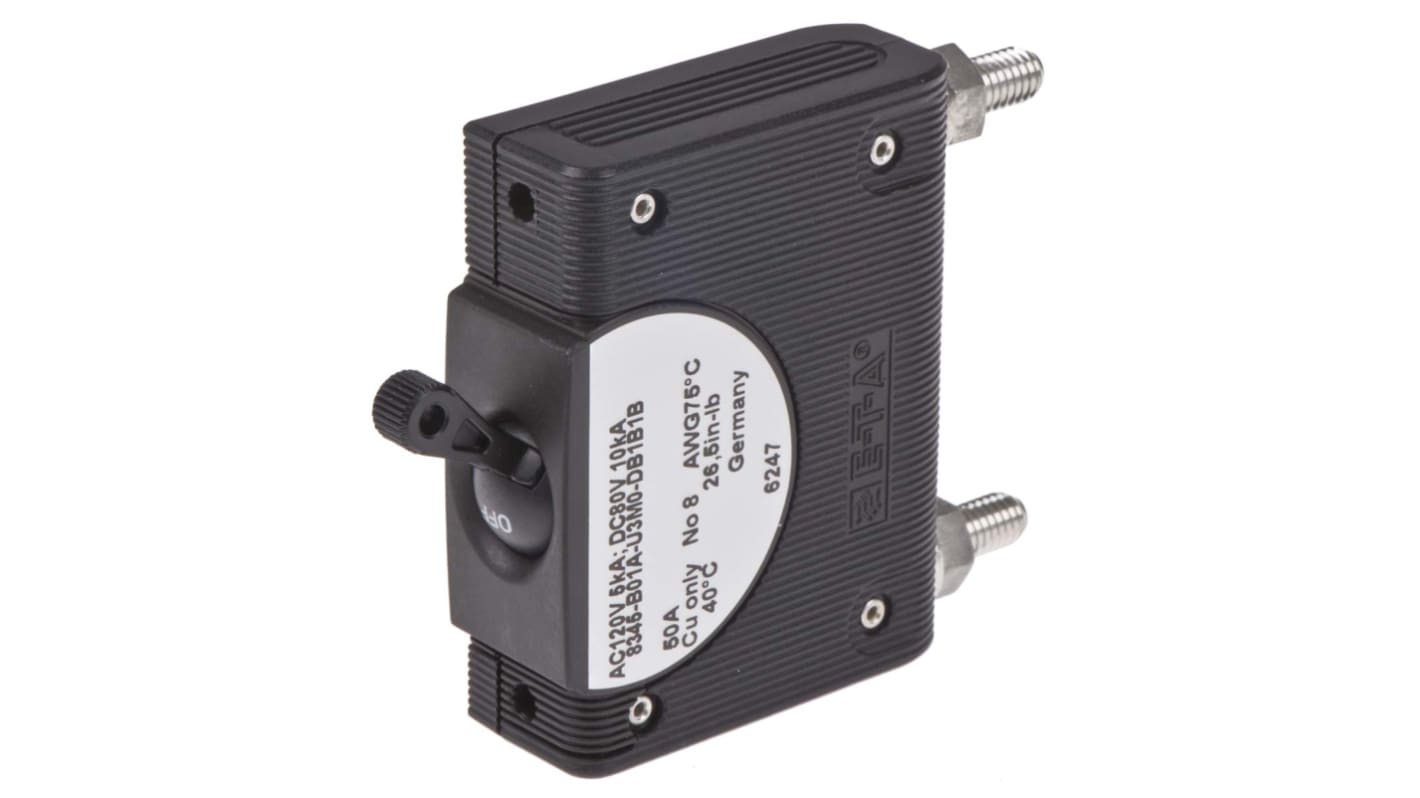 Interruttore di isolamento ETA 8345-B01A-U3M0-DB1B1B-50A-V, 1P, 50A, Montaggio a pannello, , IP00, IP40