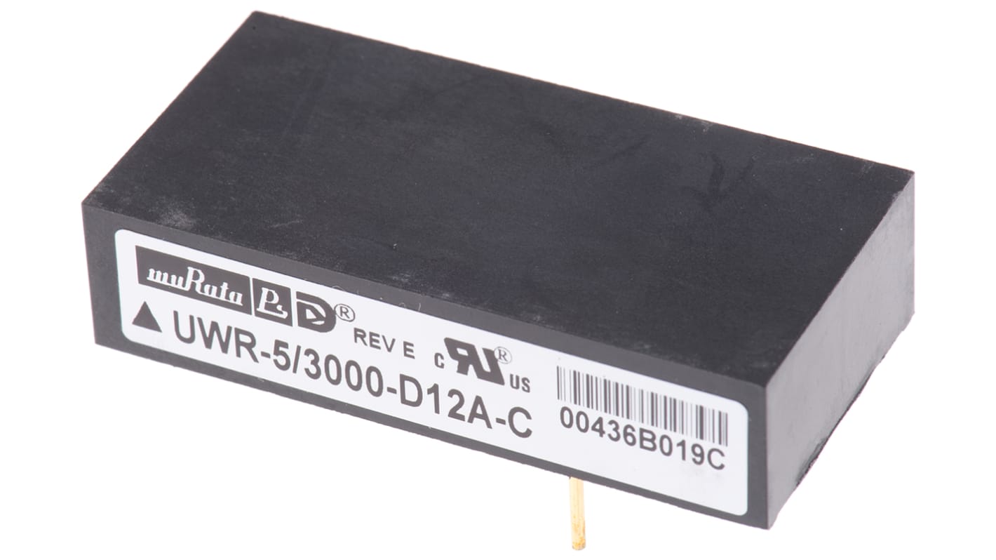 Murata Power Solutions UWR DC-DC Converter, 5V dc/ 3A Output, 10 → 18 V dc Input, 15W, Through Hole, +85°C Max