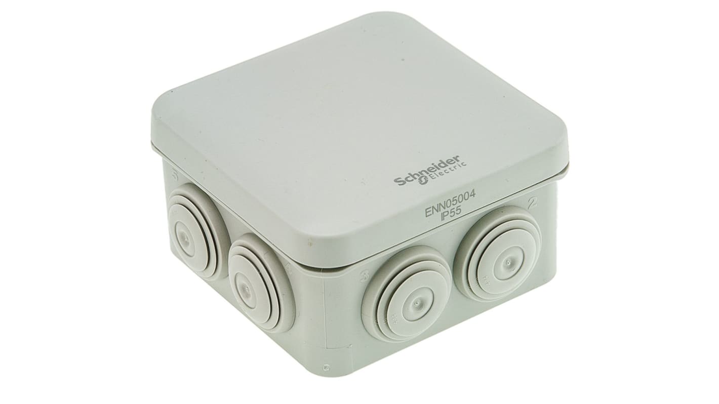 Schneider Electric Mureva Series Grey ABS Junction Box, IP55, 80 x 80 x 45mm