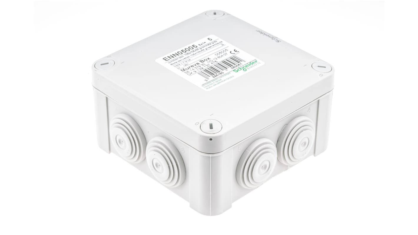 Schneider Electric Mureva Series Grey Polypropylene Junction Box, IP55
