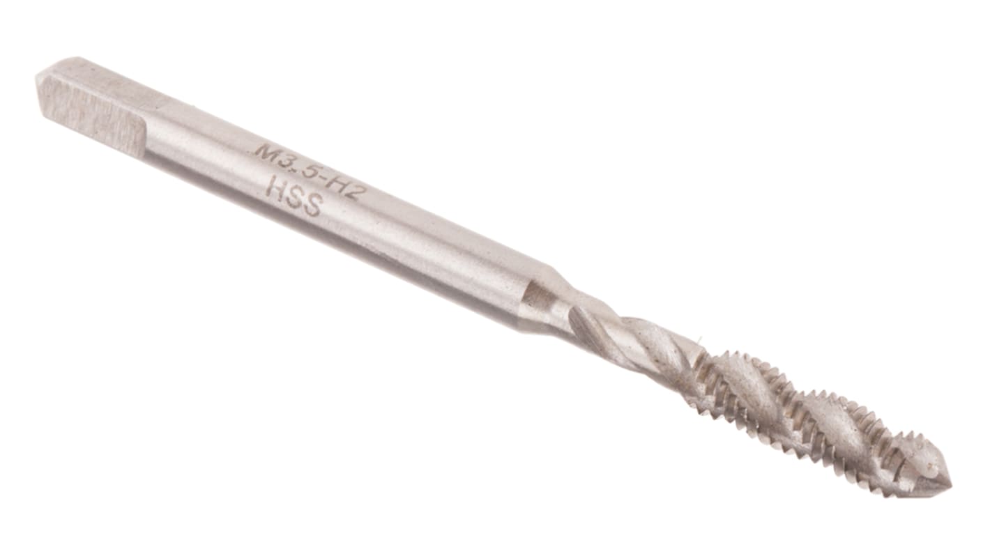 RS PRO Threading Tap, M3.5 Thread, 0.6mm Pitch, Metric Standard, Manual or machine tap