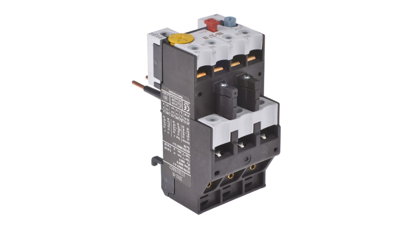 Eaton 6 W自动复位热过载继电器, 690 V电源, 触点16 A, 1 常开 + 1 常闭, ZB系列