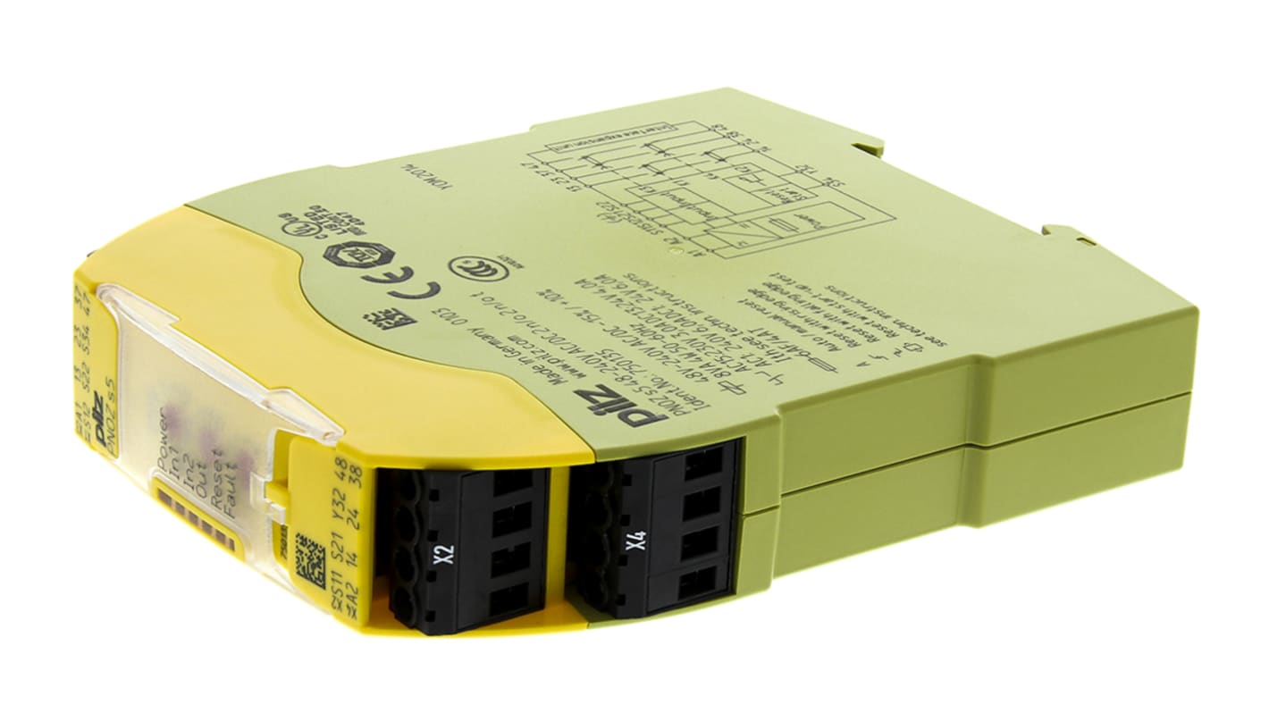 Pilz Dual-Channel Emergency Stop, Light Beam/Curtain, Safety Switch/Interlock Safety Relay, 48 → 240V ac/dc, 2