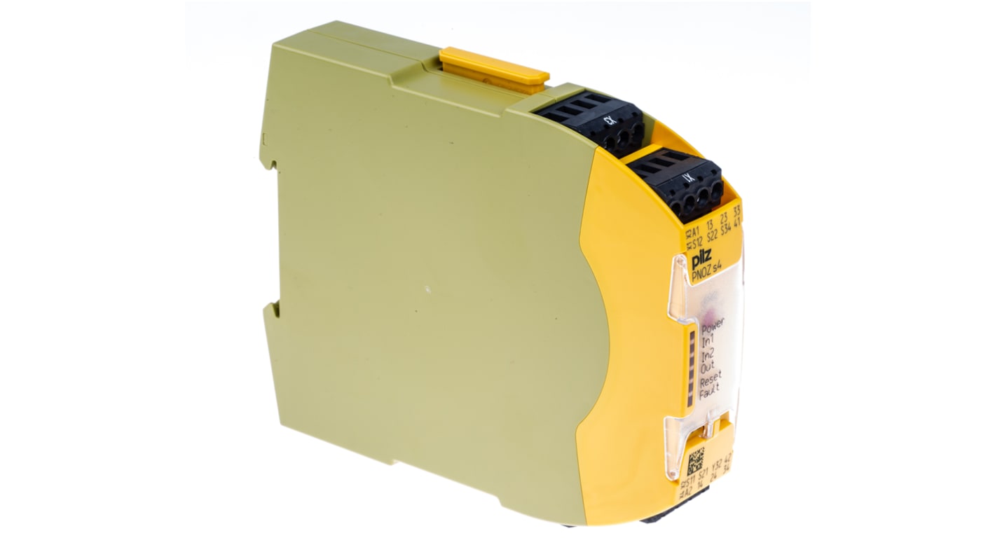 Relé de seguridad Pilz PNOZsigma PNOZ s4 de 2 canales, para Parada de Emergencia, 48 → 240V ac/dc, cat. seg. ISO