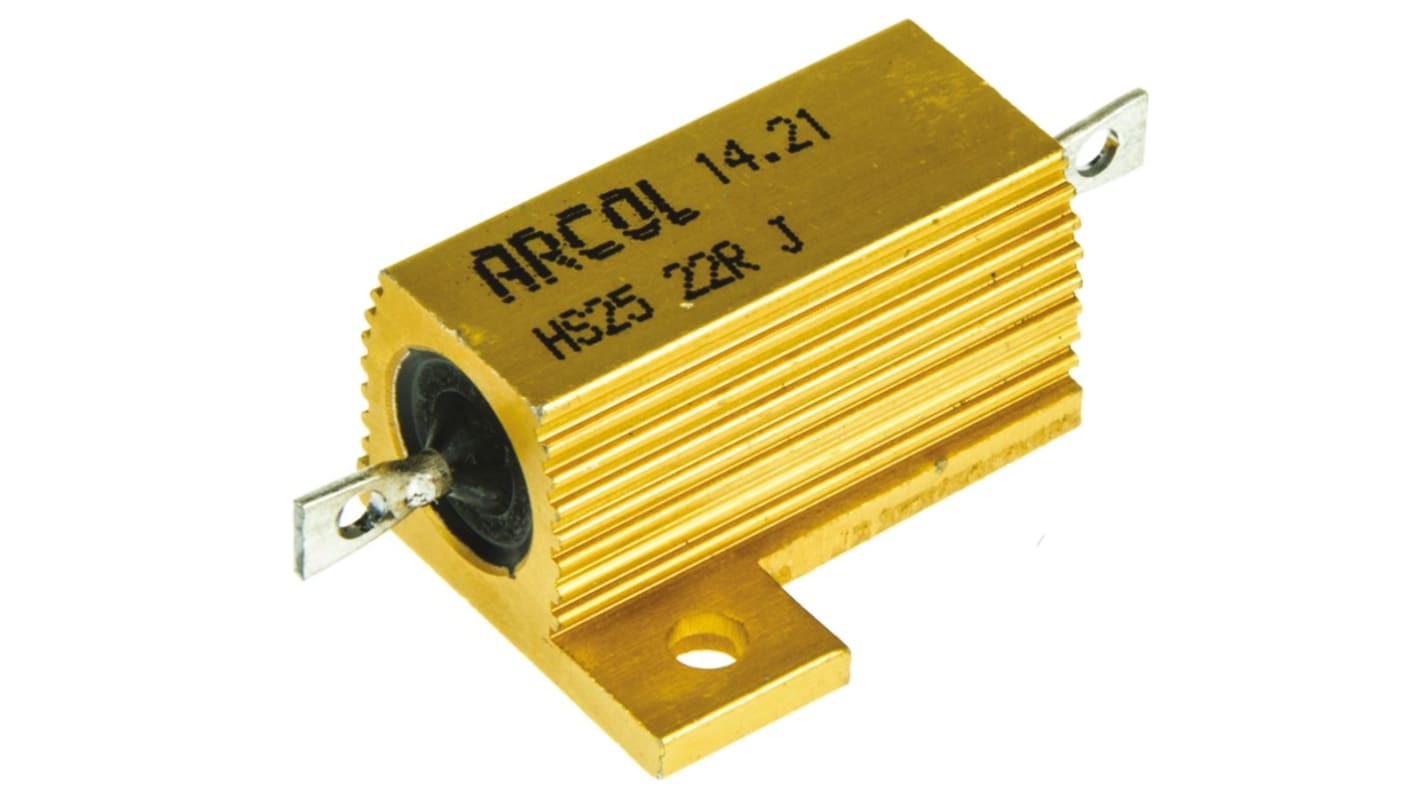 Arcol HS25 Wickel Lastwiderstand 22Ω ±5% / 25W, Alu Gehäuse Axialanschluss