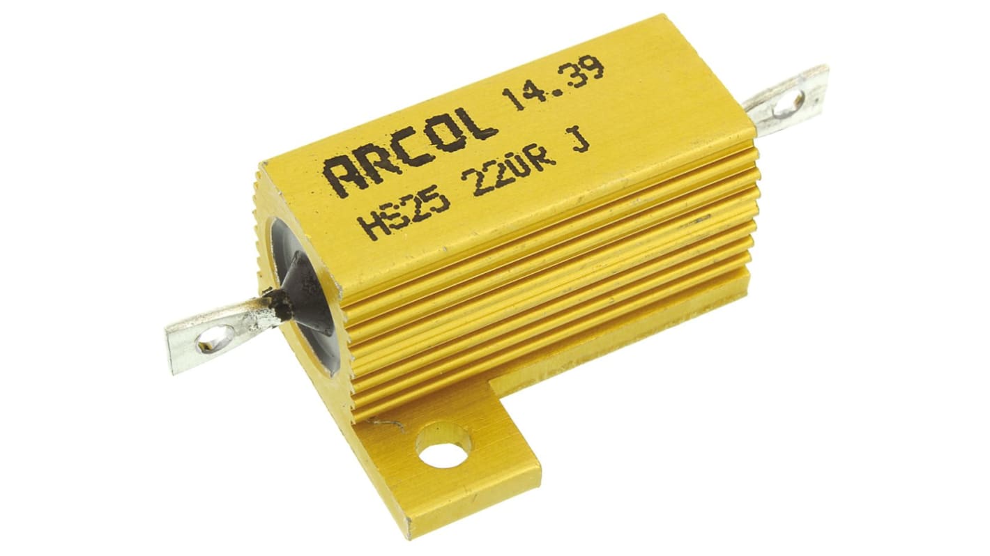 Arcol, 220Ω 25W Wire Wound Chassis Mount Resistor HS25 220R J ±5%