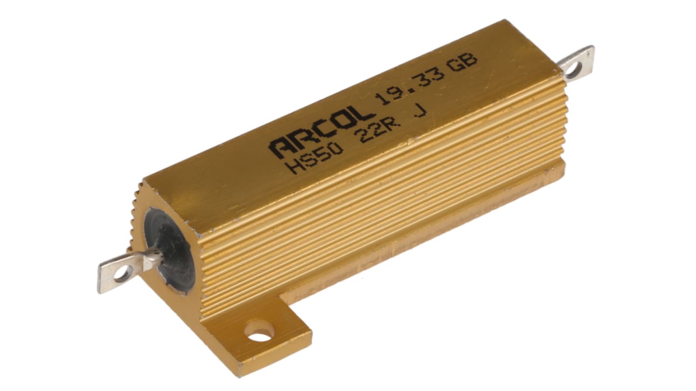 Arcol, 22Ω 50W Wire Wound Chassis Mount Resistor HS50 22R J ±5%