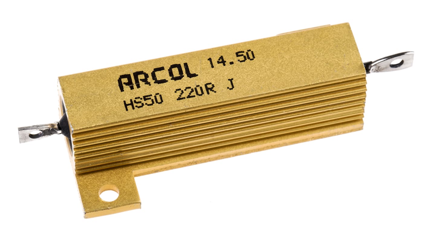 Arcol, 220Ω 50W Wire Wound Chassis Mount Resistor HS50 220R J ±5%