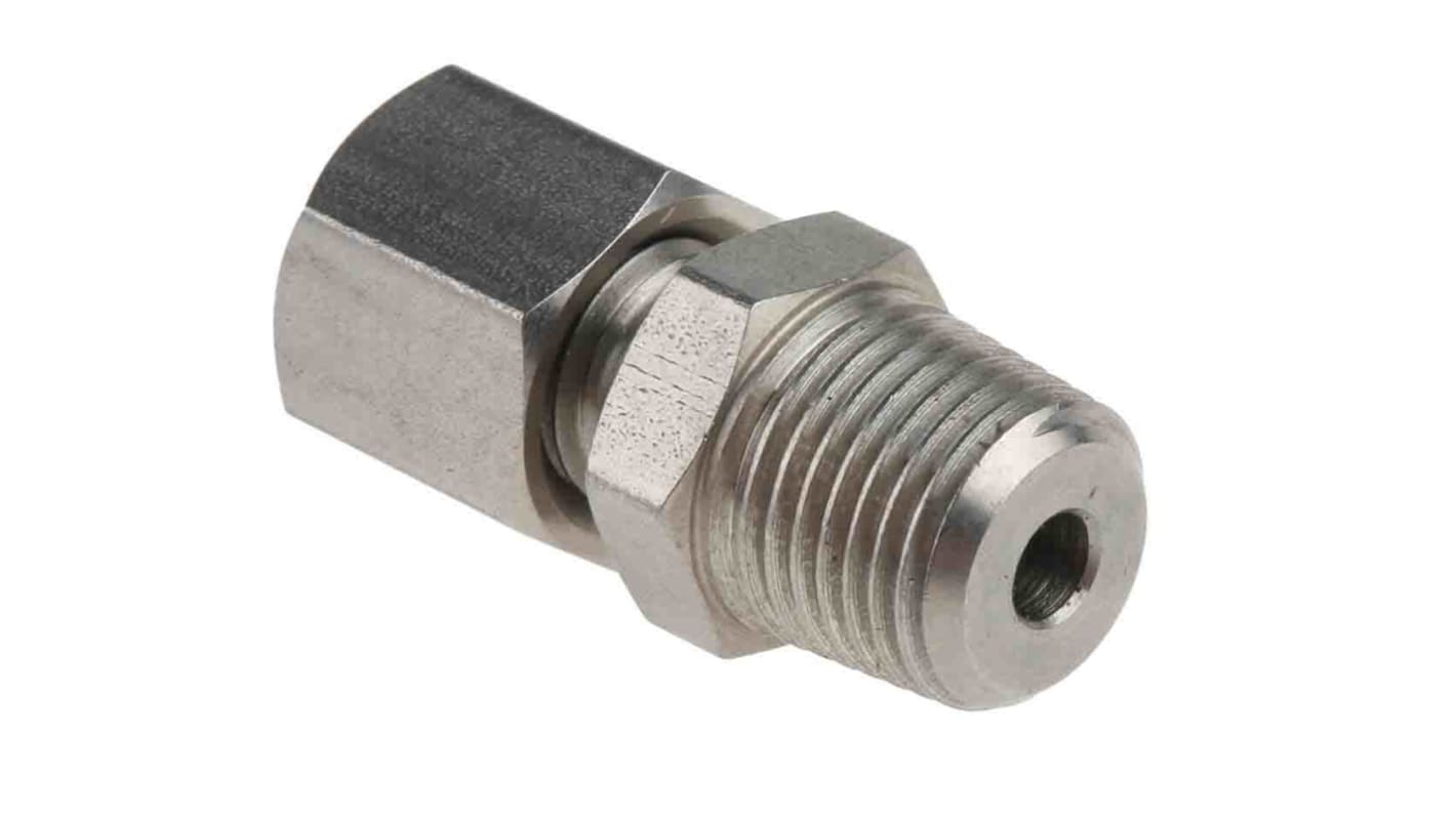 RS PRO, 1/8 BSPT Compression Fitting for Use with Thermocouple or PRT Probe, 3mm Probe, RoHS Compliant Standard