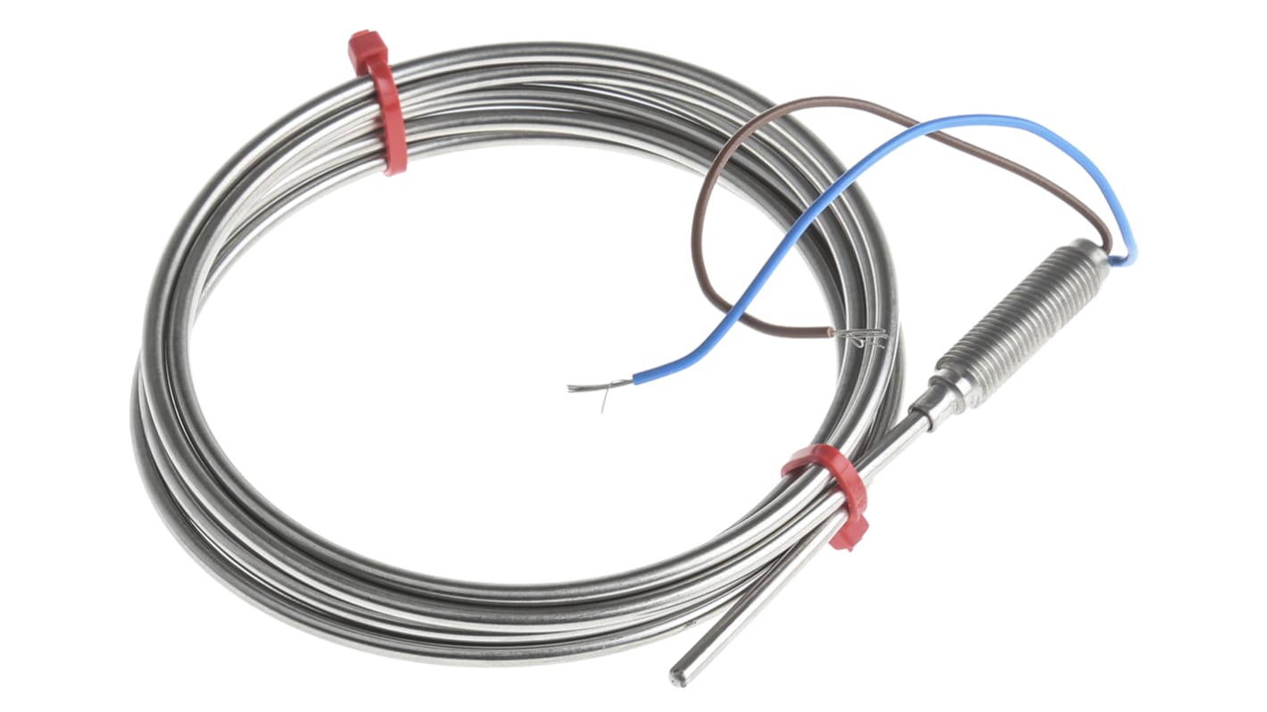 RS PRO Type K Thermocouple 2m Length, 3mm Diameter → +1100°C