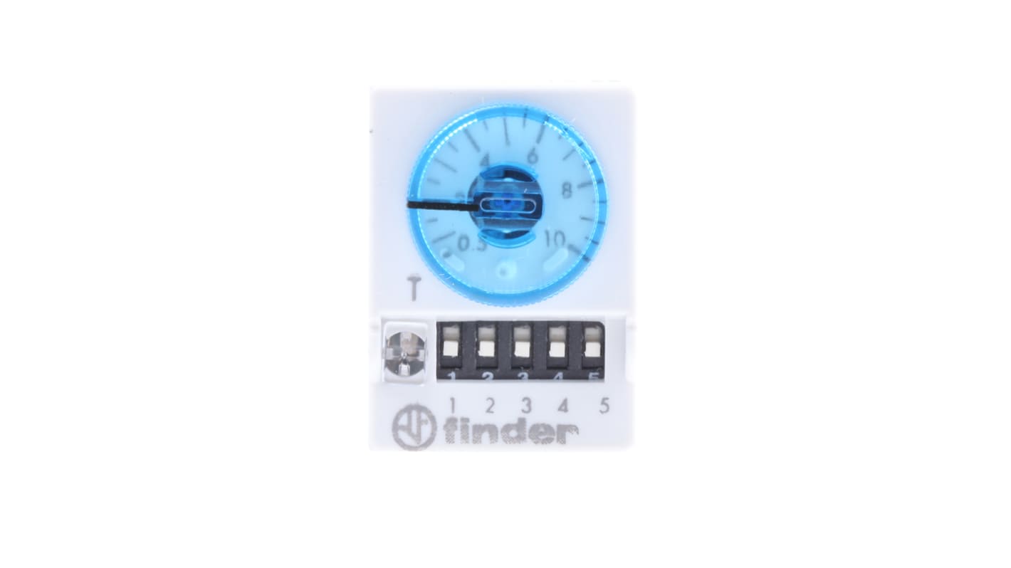 Finder 85 Series Series Plug In Timer Relay, 48V ac/dc, 4-Contact, 0.05 → 100 s, 3 → 100 min, 5 →