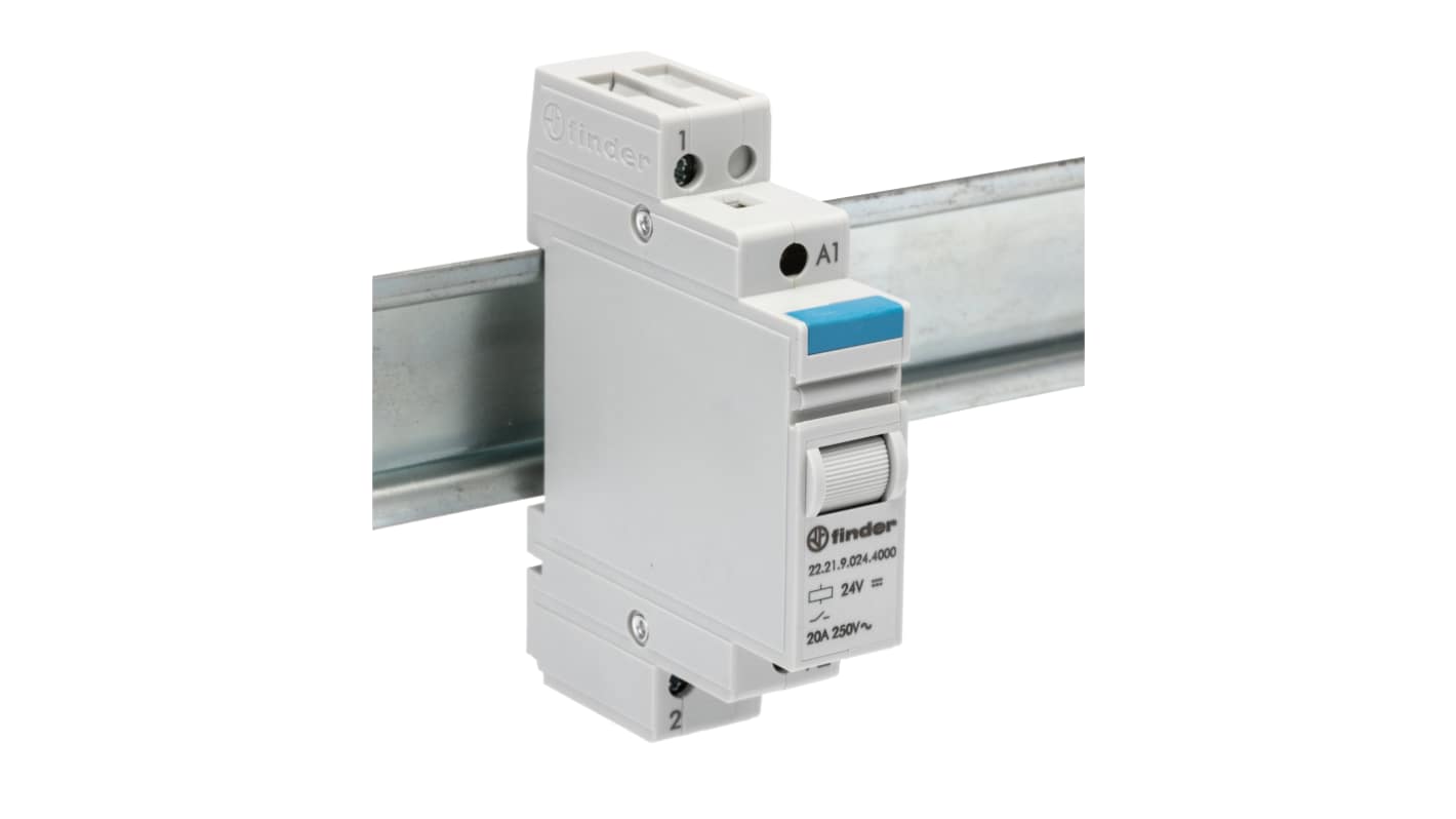 Finder DIN Rail Monostable Relay, 24V dc Coil, 20A Switching Current, SPST-NO