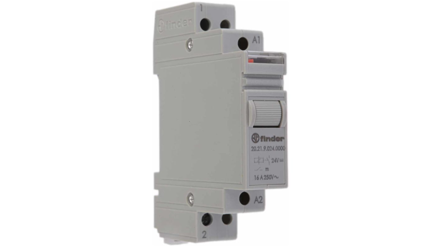 Finder DIN Rail Latching Modular Step Relay, 24V dc Coil, 16A Switching Current, SPST