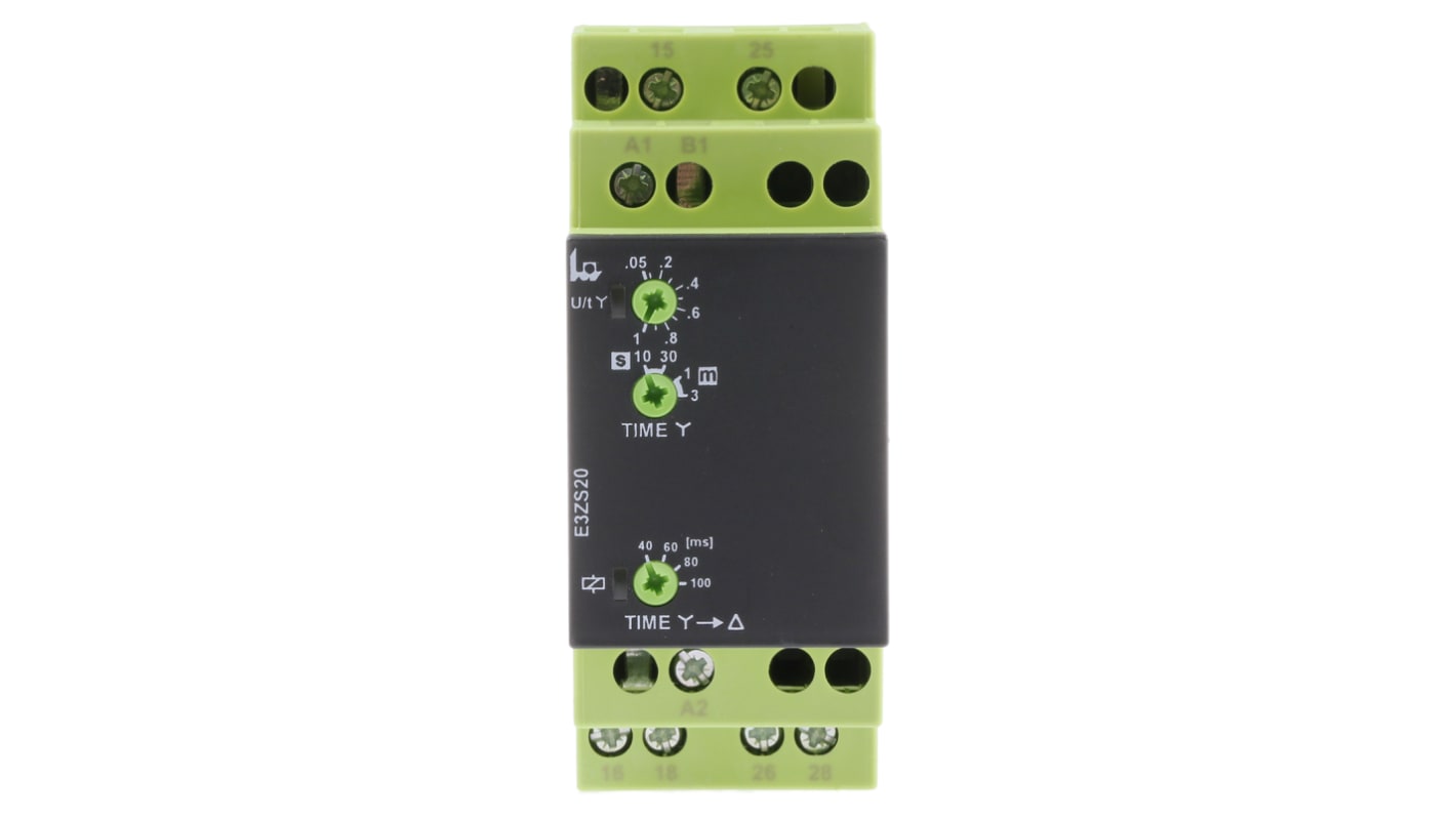Tele タイマーリレー, 12 → 240V ac/dc, DINレール, スターデルタスイッチ, E3ZS20 12-240V AC/DC