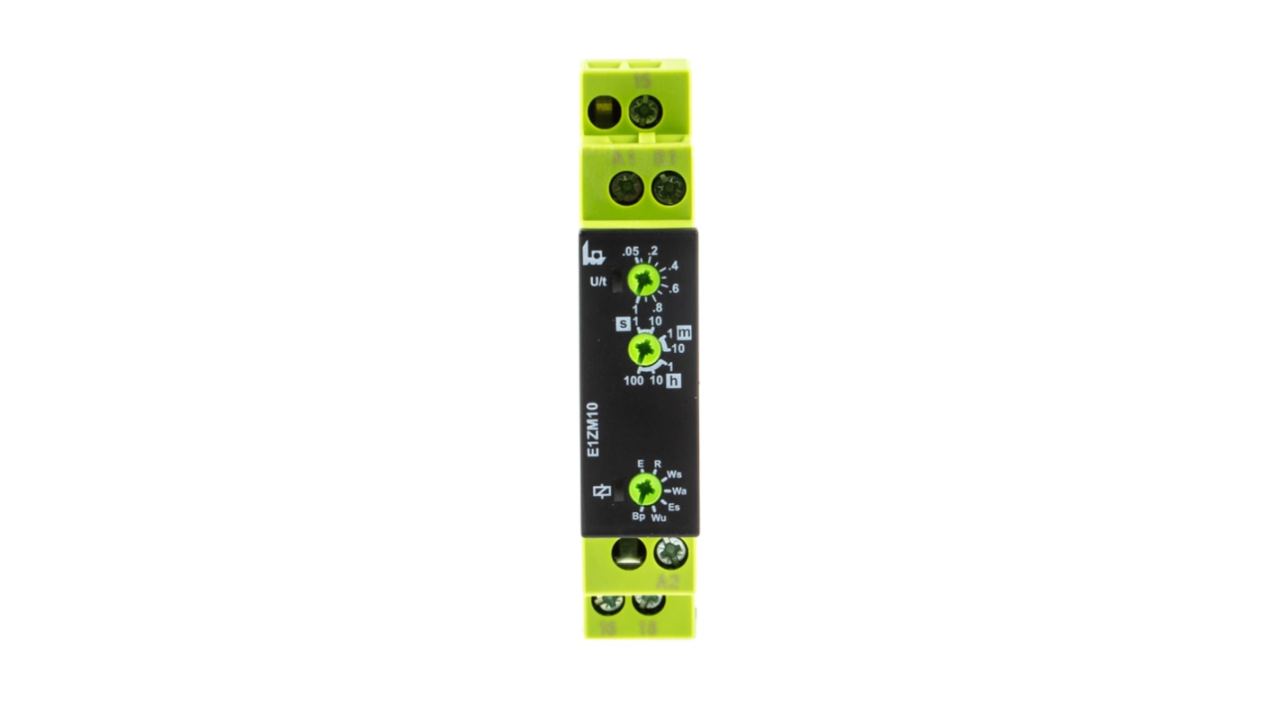 Tele 多機能 タイマーリレー, 0.05 s → 100h, 12 → 240V ac/dc, SPDT, DINレール, E1ZM10 シリーズ