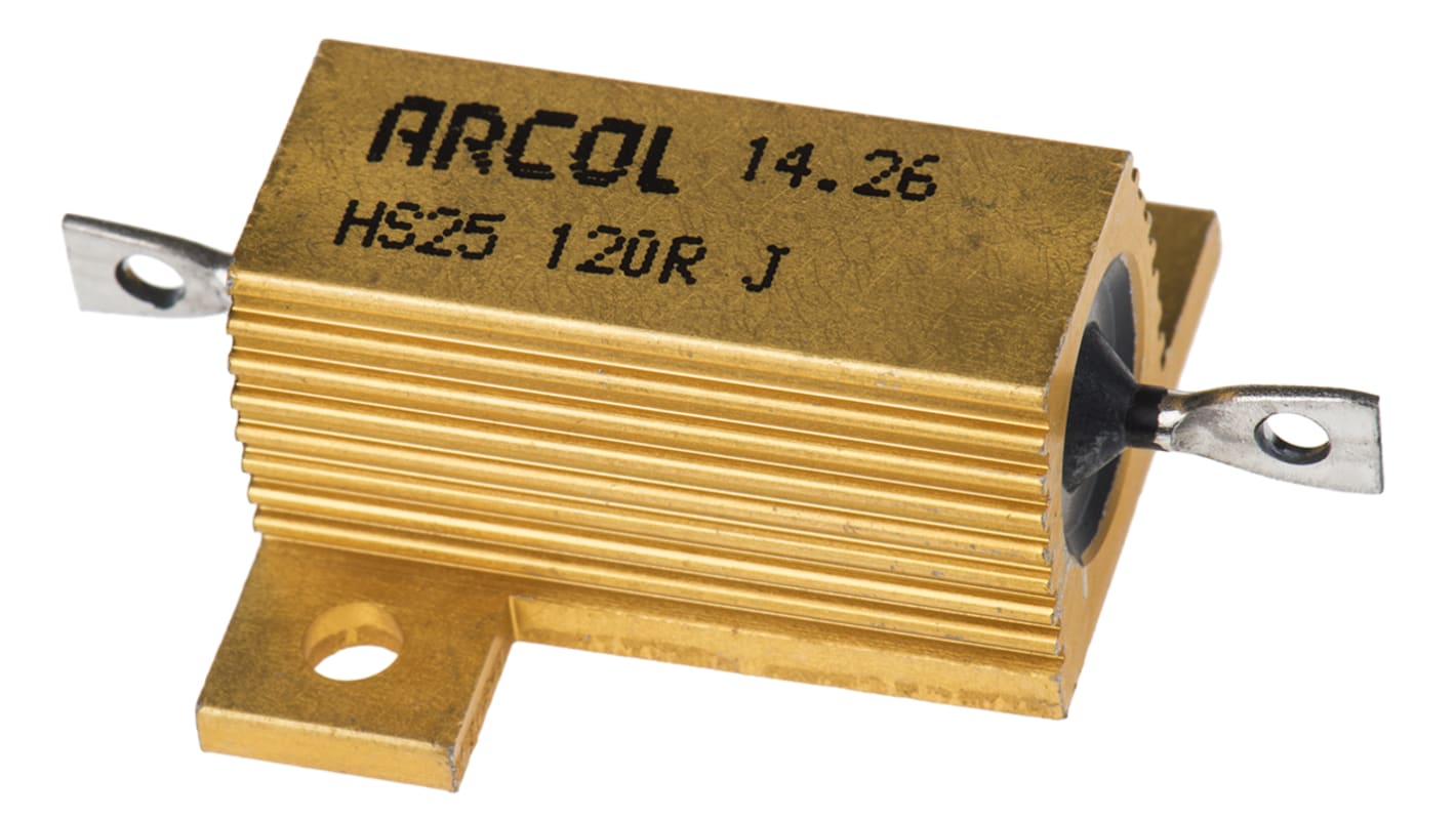 Arcol シャーシ取り付け抵抗器,25W,120Ω,±5%