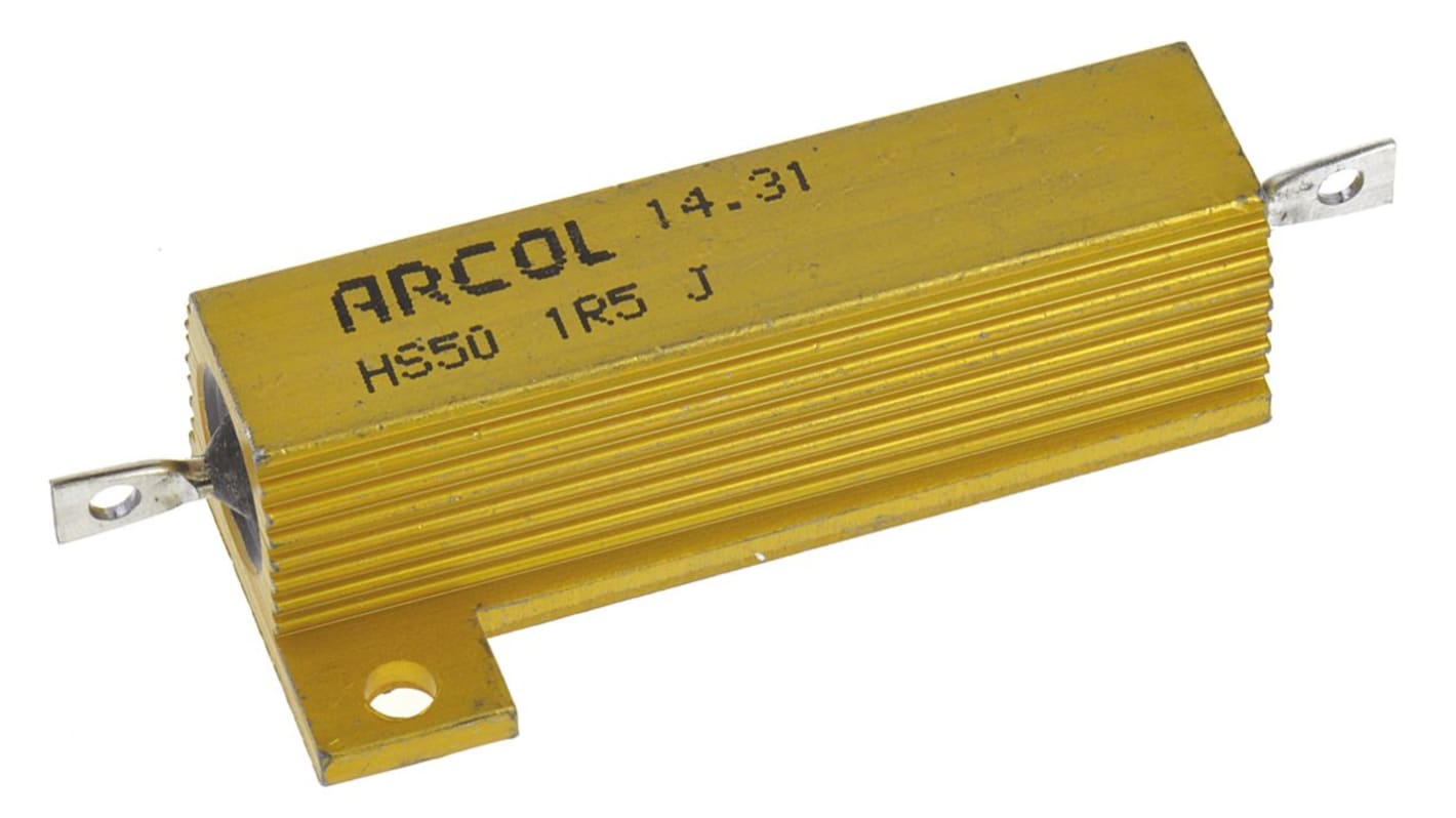 Arcol, 1.5Ω 50W Wire Wound Chassis Mount Resistor HS50 1R5 J ±5%