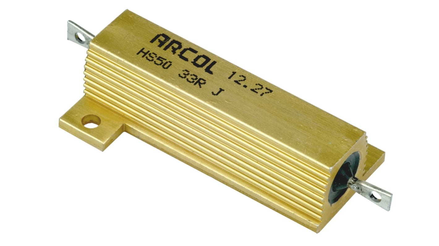 欲しいの HS50 33R J | Arcol シャーシ取り付け抵抗器,50W,33Ω,±5% | RS コントローラー