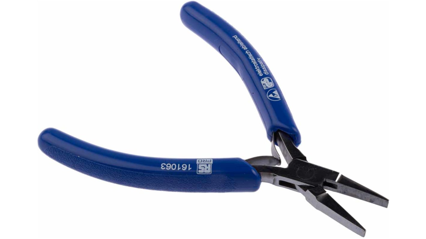 RS PRO Flat Nose Pliers, 120 mm Overall, Straight Tip, ESD