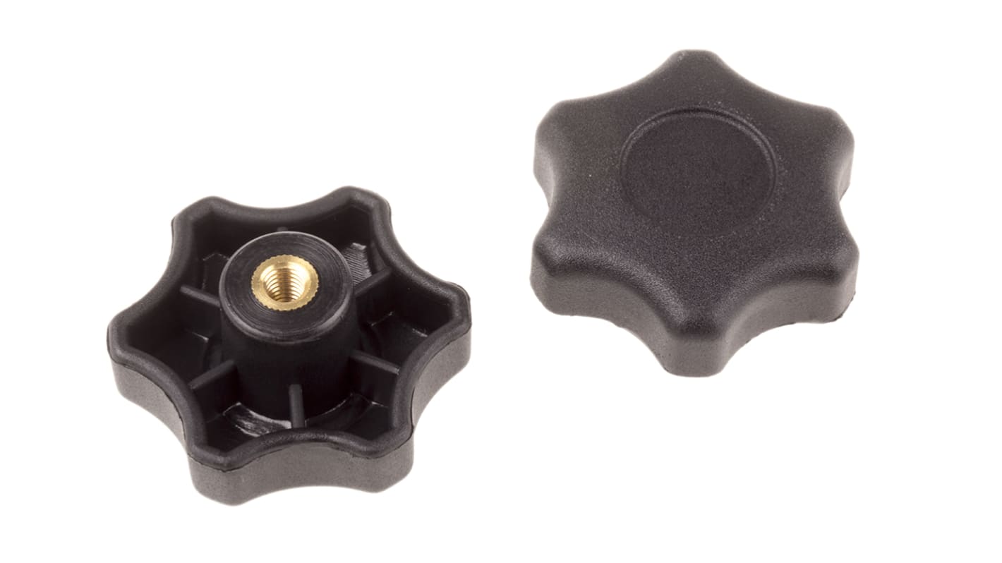 RS PRO Feststellschraube M6 Ø 6mm x 9mm Drehknopf, mit Gewindebohrung Ø 50mm