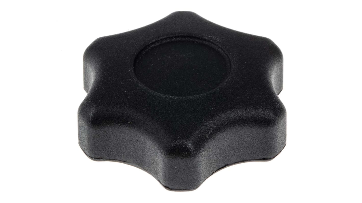 RS PRO Black Multiple Lobes Clamping Knob, M8, Threaded Hole