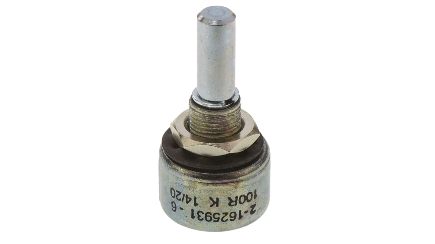 Potencjometr 100Ω typ Obrotowy TE Connectivity średnica wału 6,35 mm 2W długość wału 25.4mm średnica 19.03mm Montaż