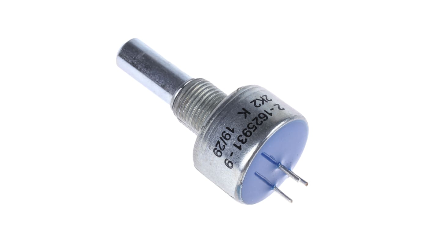 TE Connectivity 旋转电位器, 2.2kΩ, 2W, 6.35 mm轴径, ±10%容差, 面板, 通孔安装, 圆轴执行器, 含陶合金元件, M系列