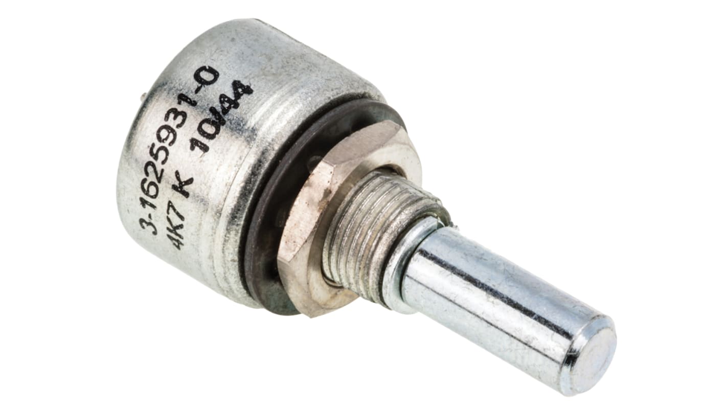 Potencjometr 4.7kΩ typ Obrotowy TE Connectivity średnica wału 6,35 mm 2W długość wału 25.4mm średnica 19.03mm Montaż